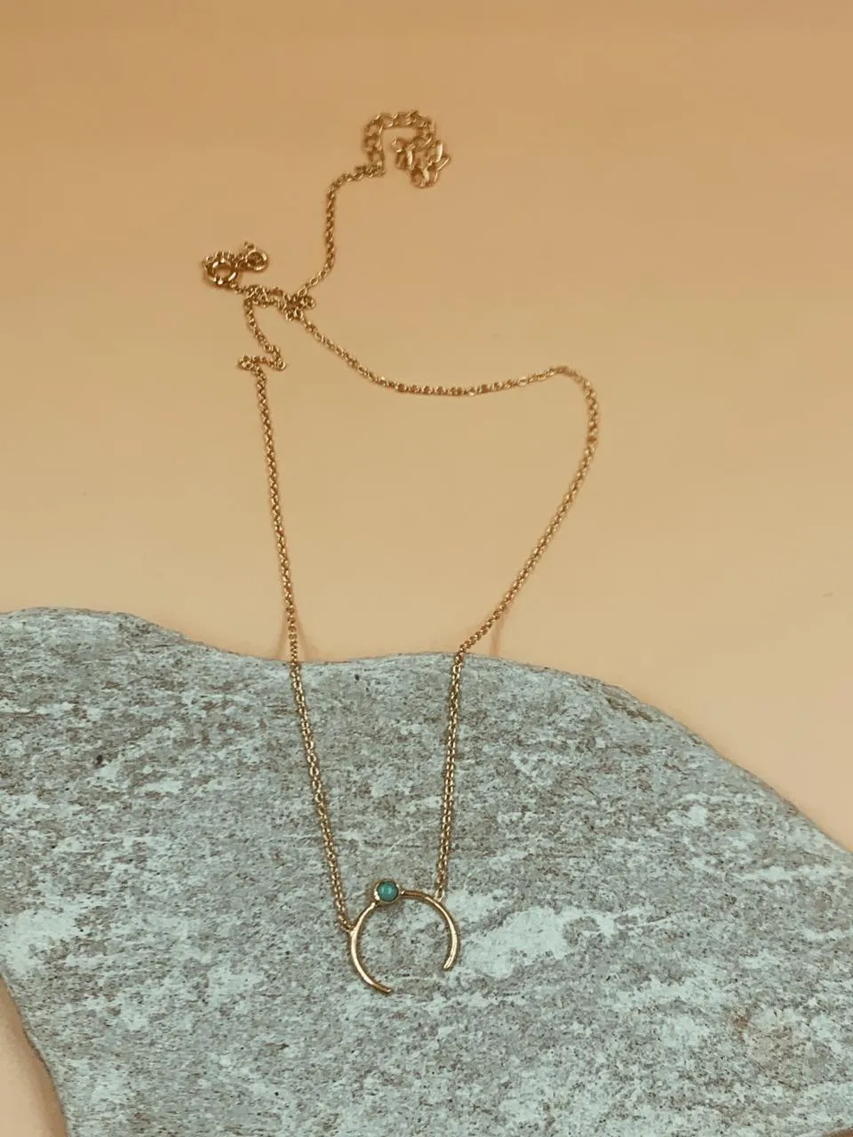 Pixie Turquoise Dot Horn Necklace