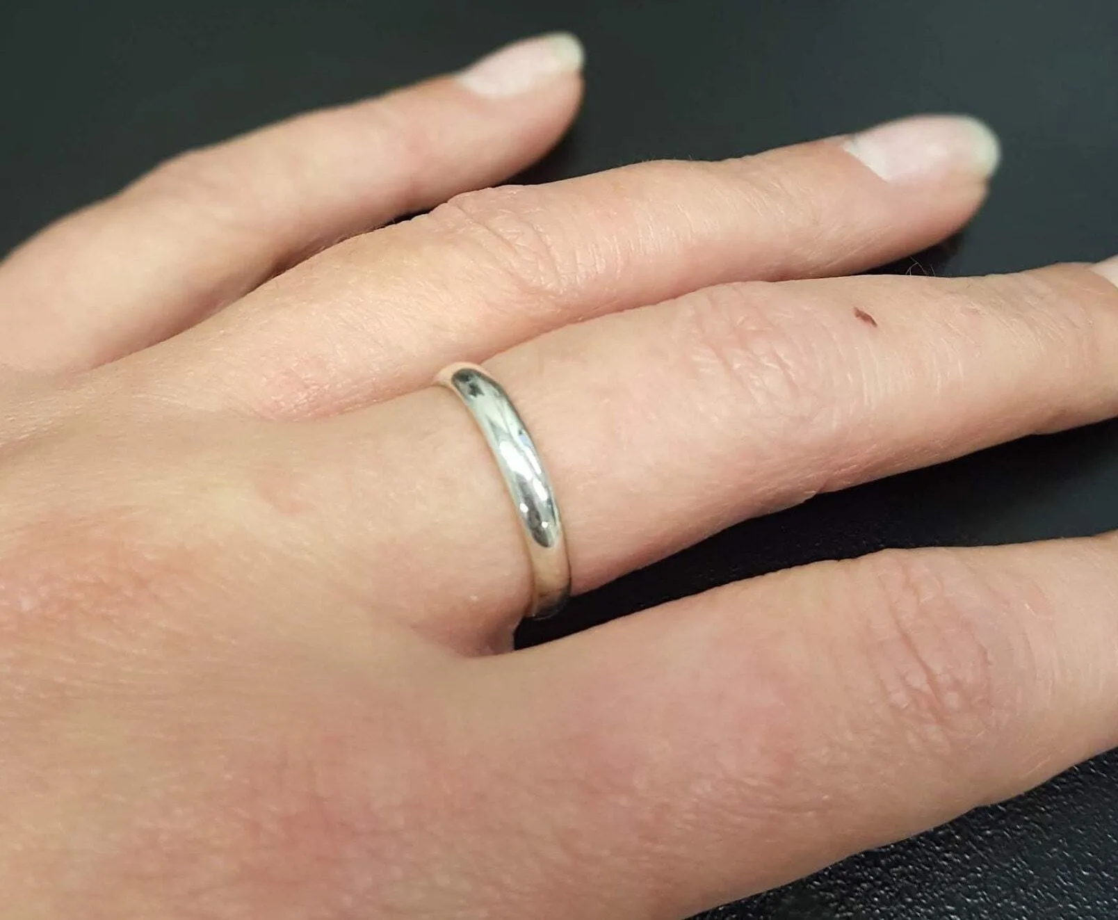 Plain Silver Ring - Minimalist Stackable Band - Silver Wedding Band