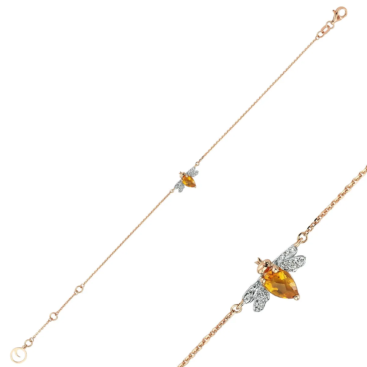 QUEEN BEE BELLA GOLD DIAMOND BRACELET