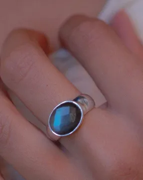 Rainbow Labradorite Ring ~ Sterling Silver 925 ~MR015