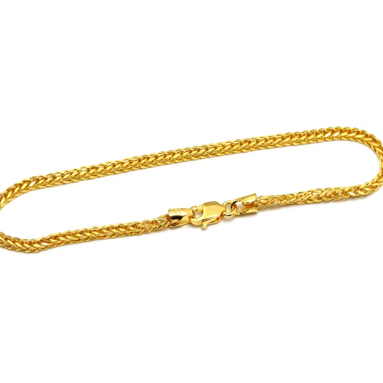 Real Gold Square Wheat 2 MM Bracelet 3421 (18 C.M) BR1582