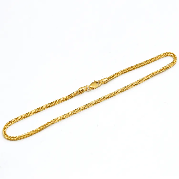 Real Gold Square Wheat 2 MM Bracelet 3421 (18 C.M) BR1582