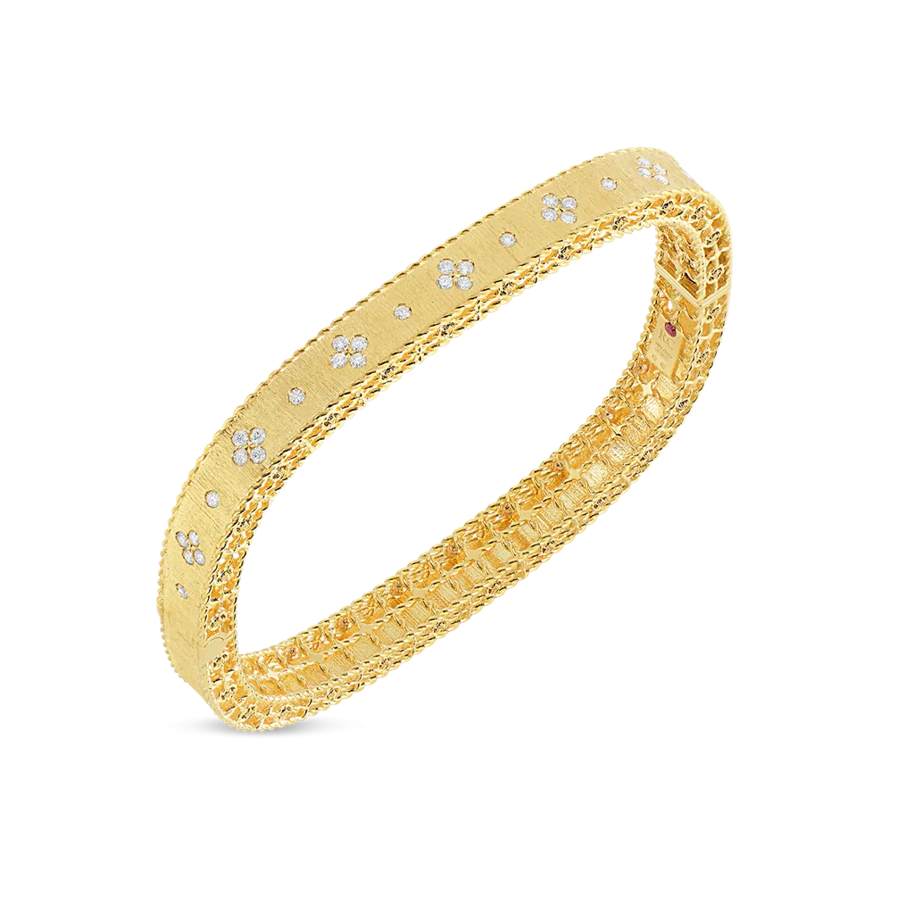 Roberto Coin 18k Yellow Gold Princess Diamond Bangle