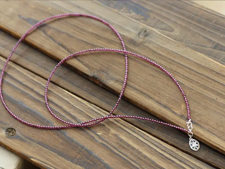 Rosantica Garnet Silver Beaded Bracelet Handmade January Birthstone Jewelry Women