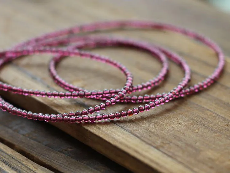 Rosantica Garnet Silver Beaded Bracelet Handmade January Birthstone Jewelry Women