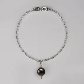 Ruben Pearl Drop Bracelet in Silver with Peacock Pearl
