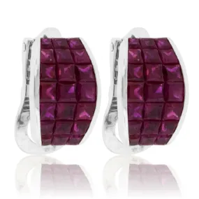 Ruby Huggie Style Earrings