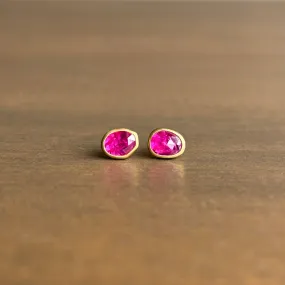 Ruby Pebble Stud Earrings