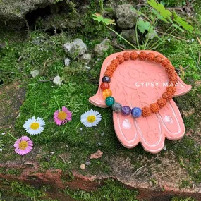 Rudrakasha Seven Chakra Bracelet