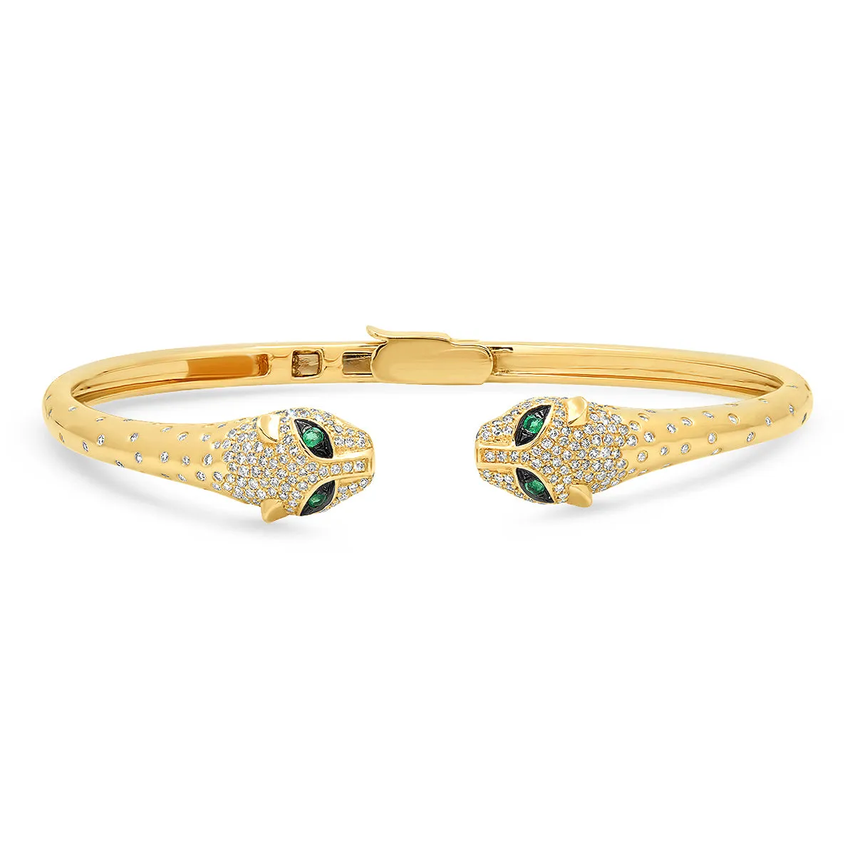 Scattered Diamond Panther Cuff Bracelet