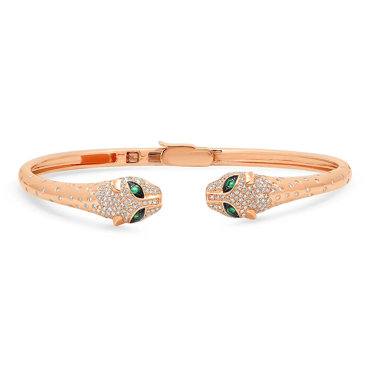 Scattered Diamond Panther Cuff Bracelet