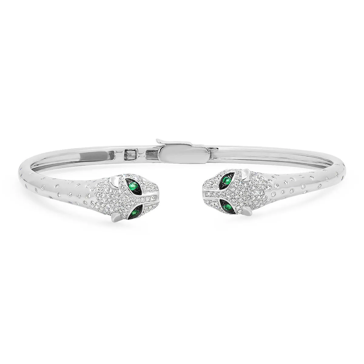 Scattered Diamond Panther Cuff Bracelet