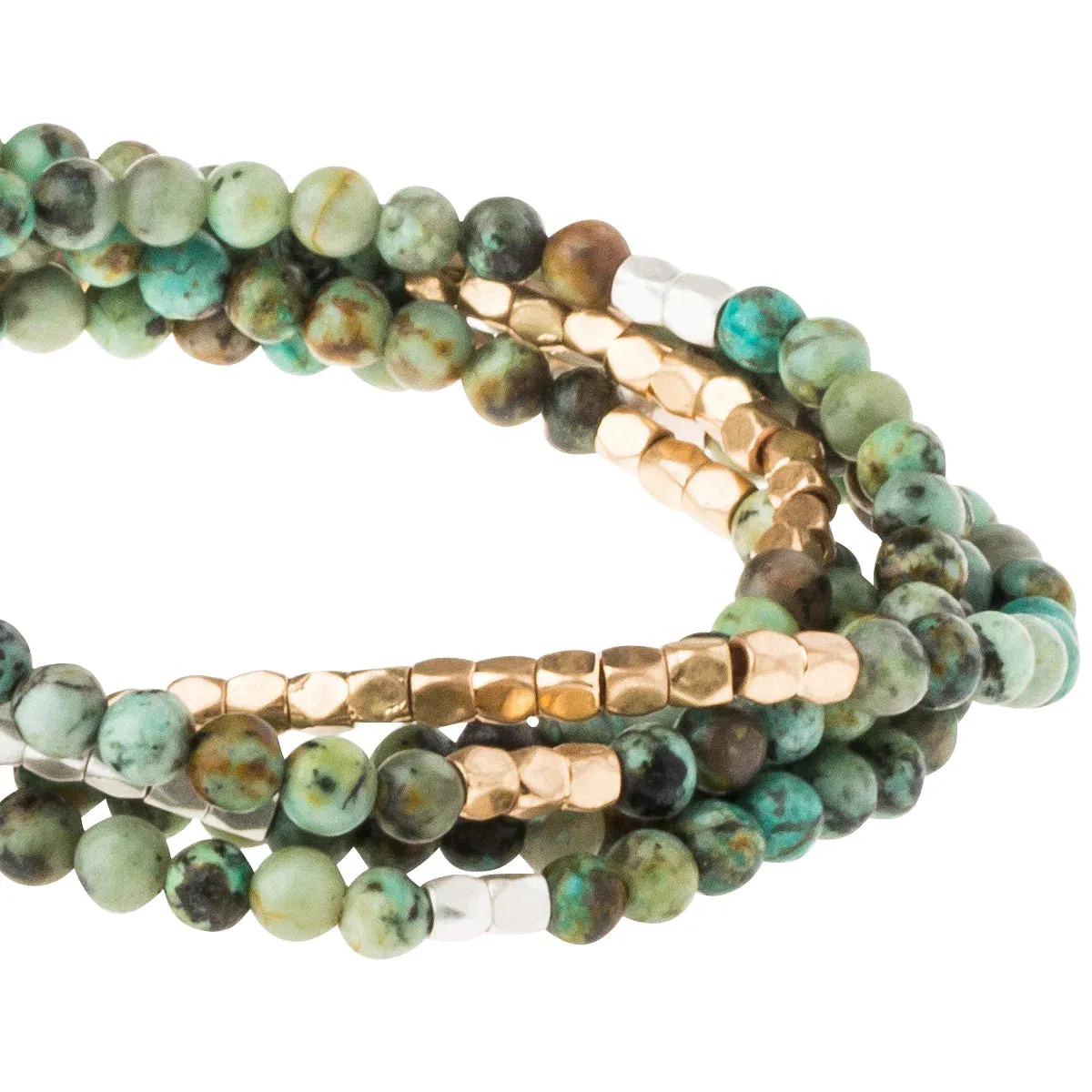Scout Curated Wears - Stone Wrap Bracelet/Necklace - African Turquoise - Stone of Transformation
