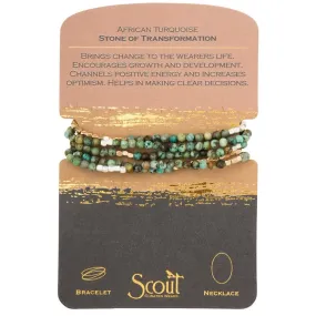 Scout Curated Wears - Stone Wrap Bracelet/Necklace - African Turquoise - Stone of Transformation