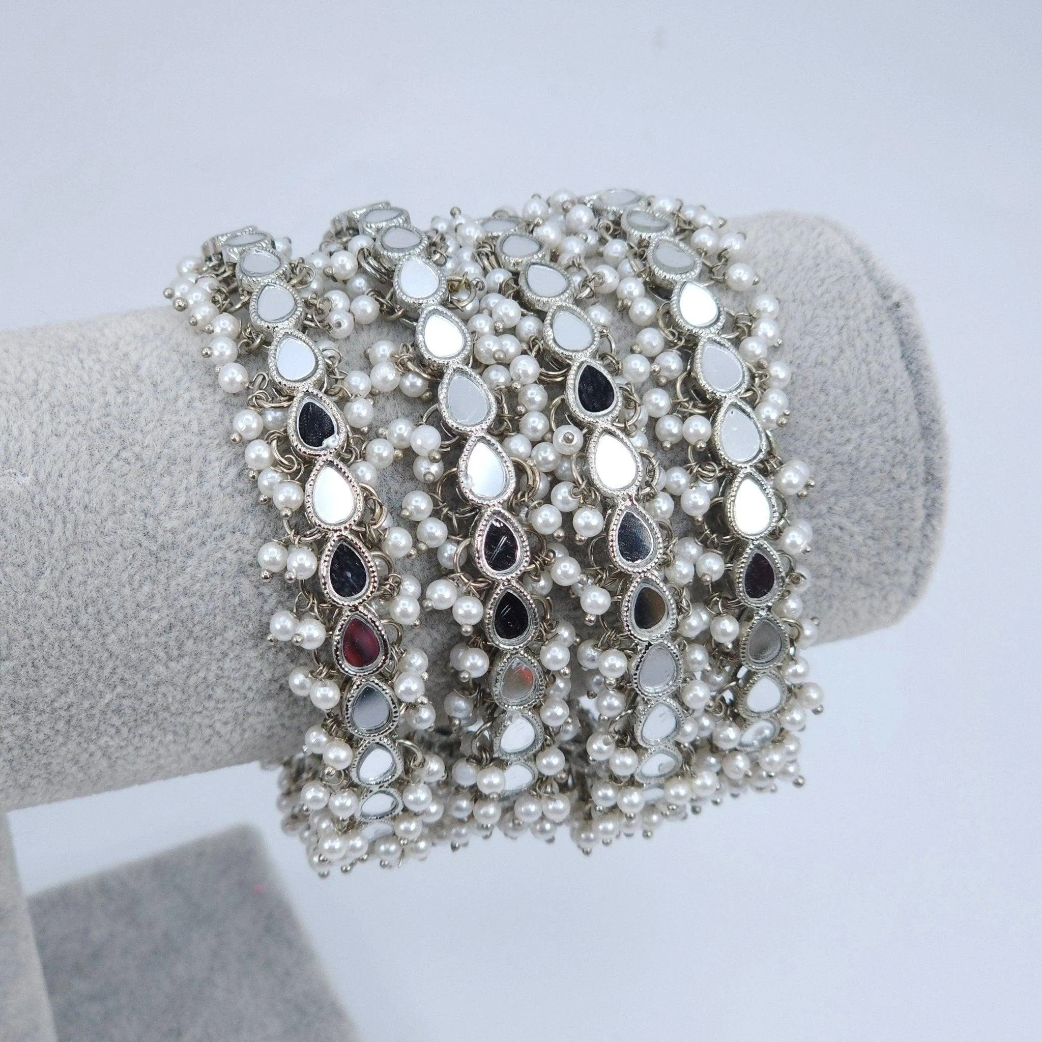 Set of 4 Mirror Bangles - Silver