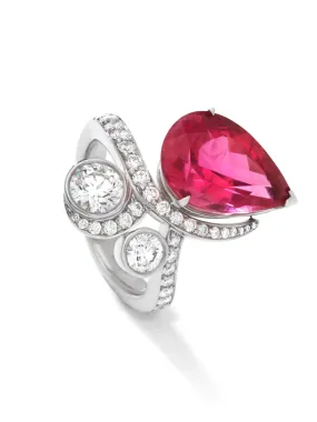 Shades of Fire Pink Tourmaline Platinum Ring