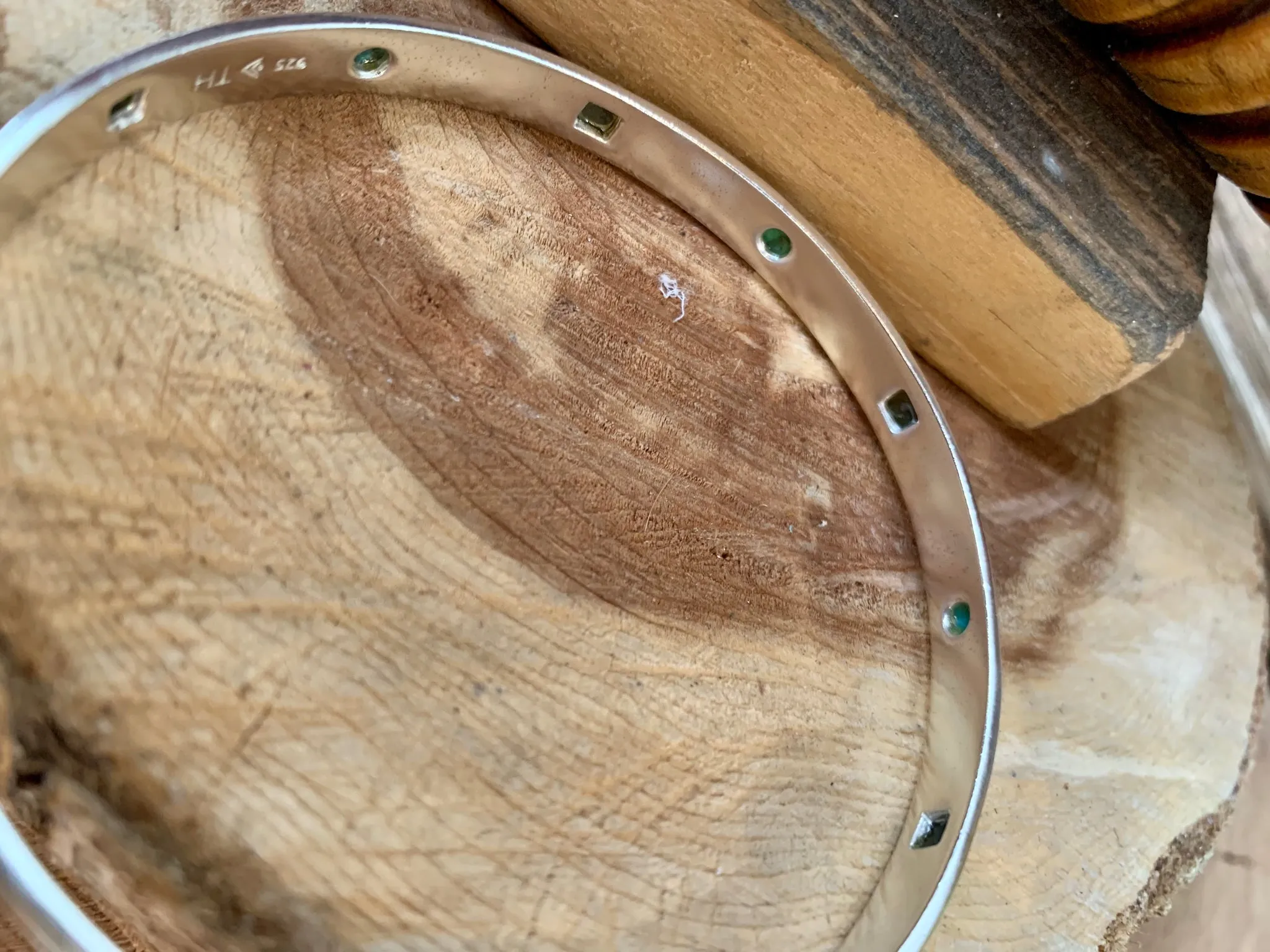 Silpada Retired Vintage Sterling & Turquoise Bangle Bracelet