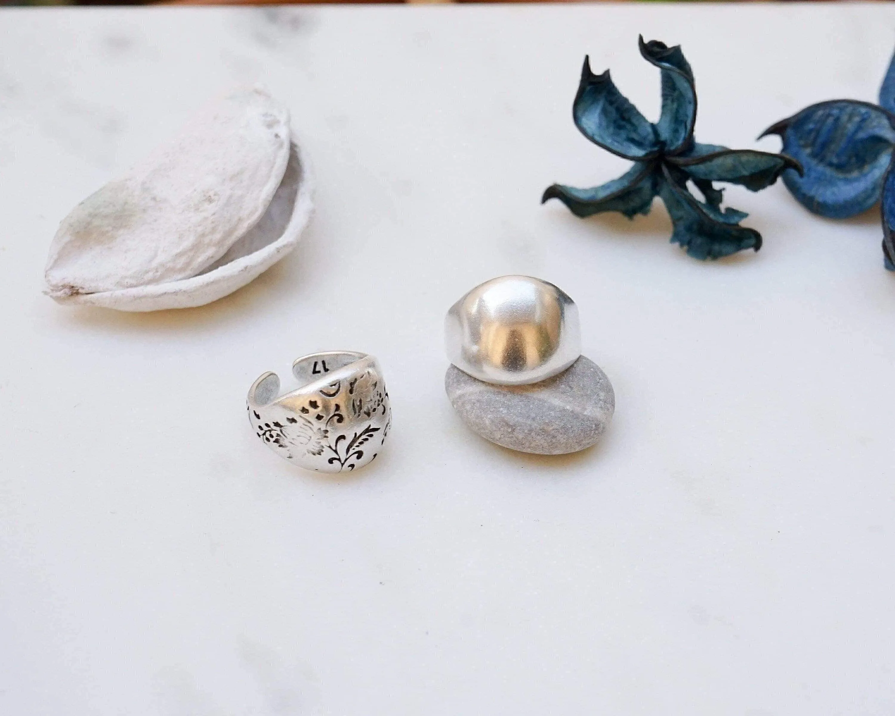 Silver Bold/Floral Dome Ring