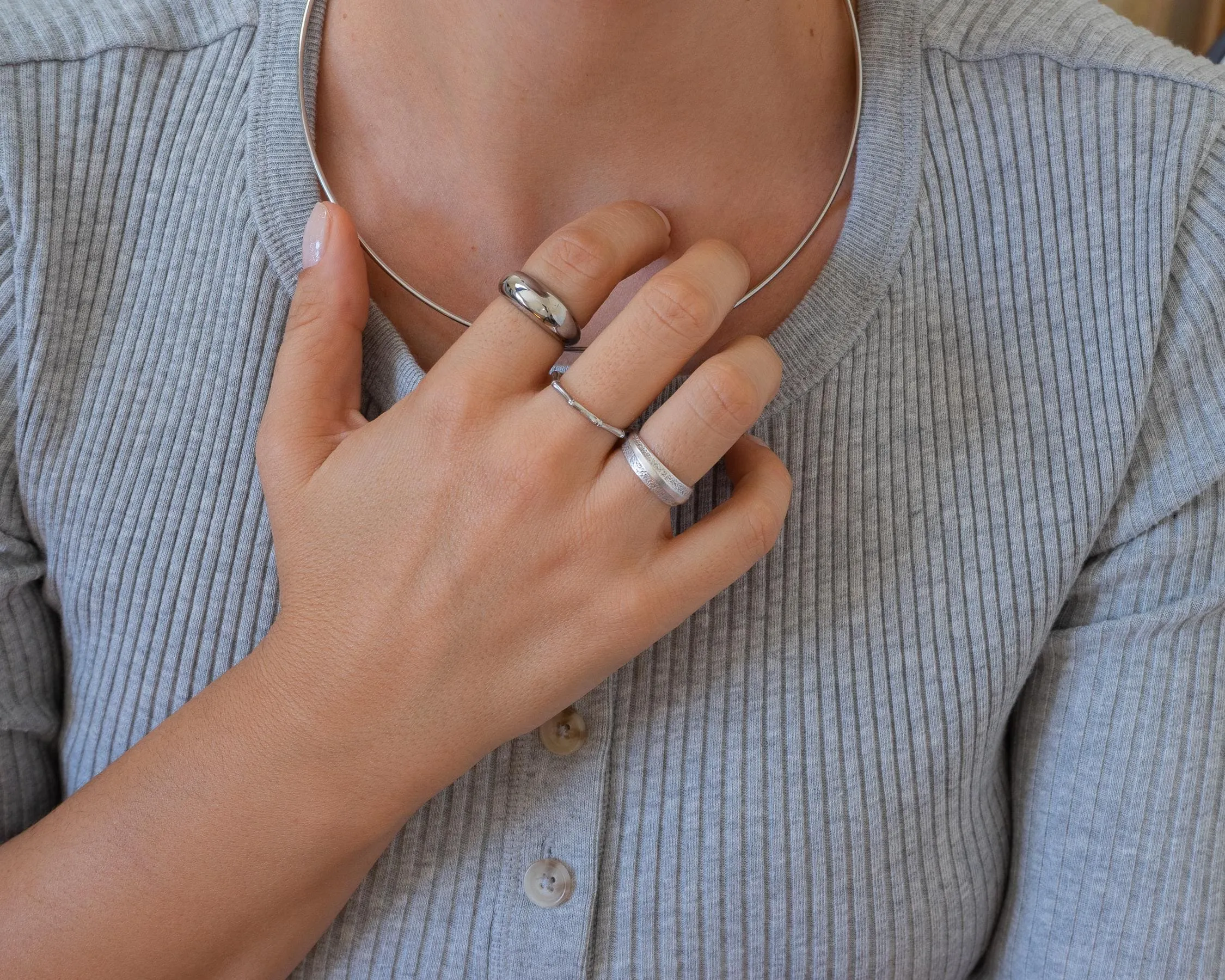 Silver Brushed Ring