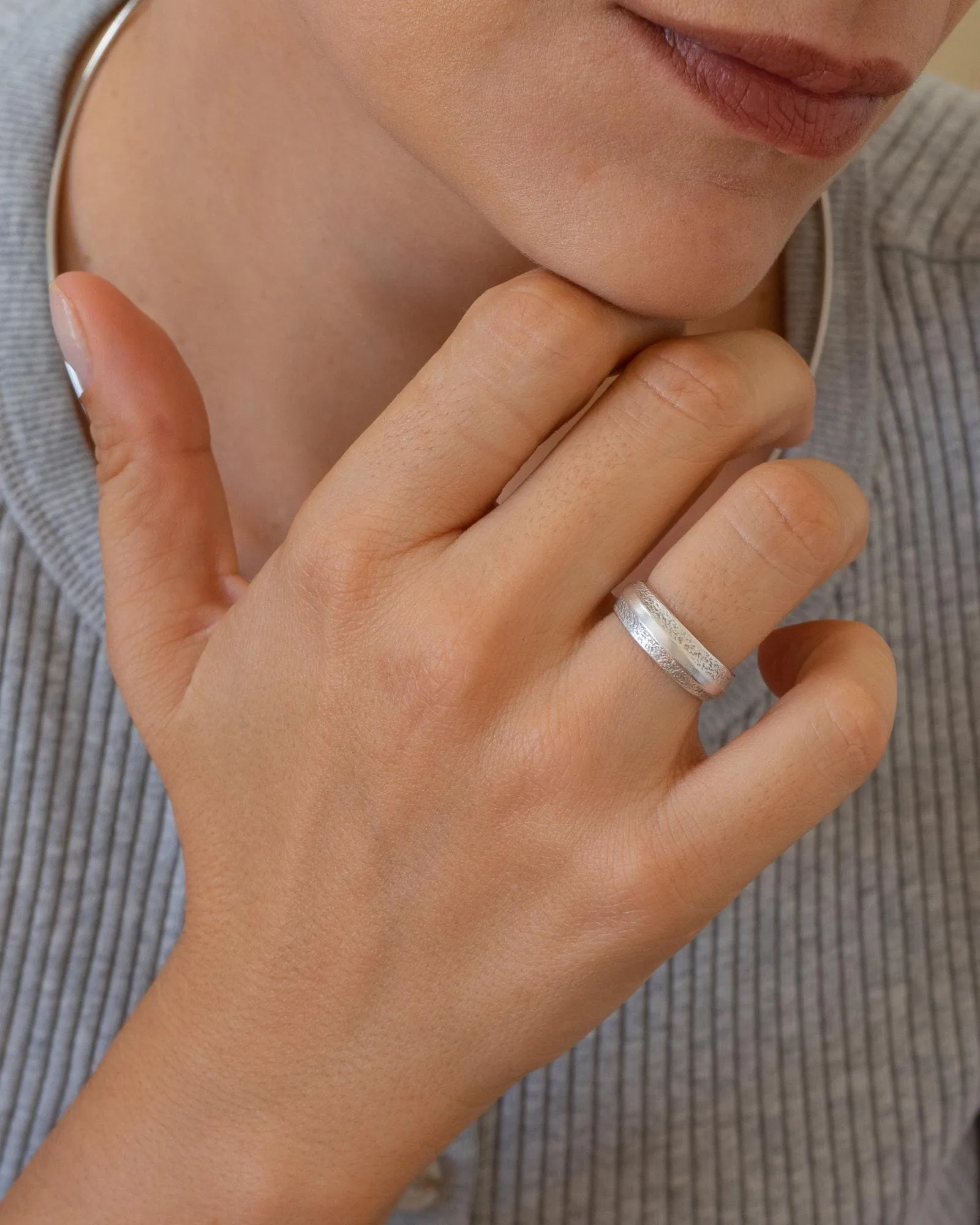 Silver Brushed Ring