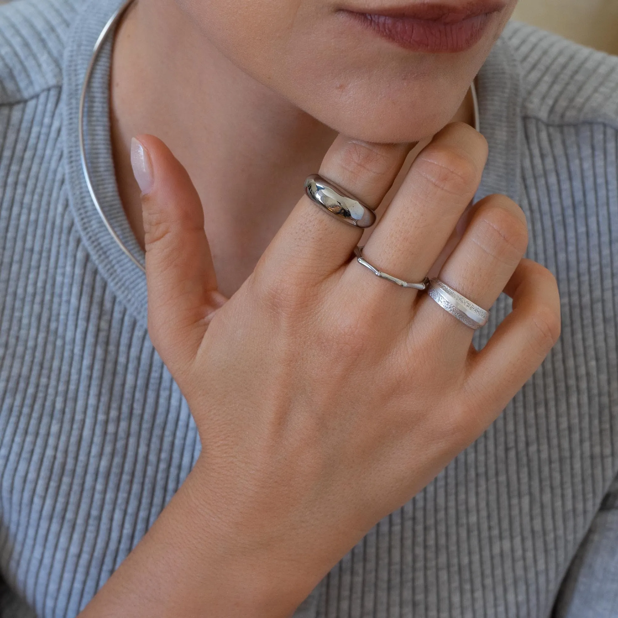 Silver Brushed Ring