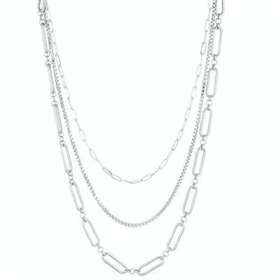 Silver Multi Way Triple Layered Necklace