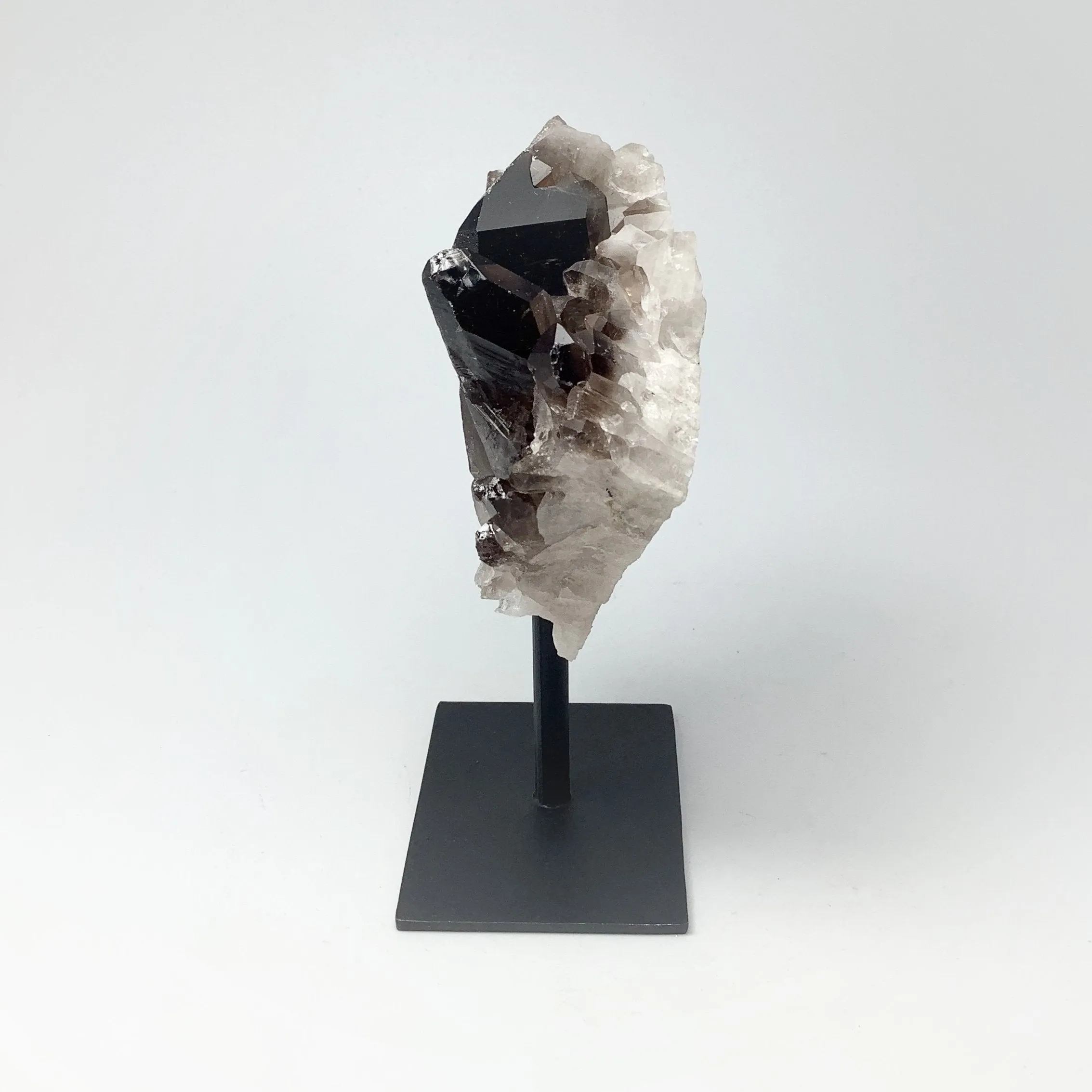 Smoky Quartz Cluster on Display Stand
