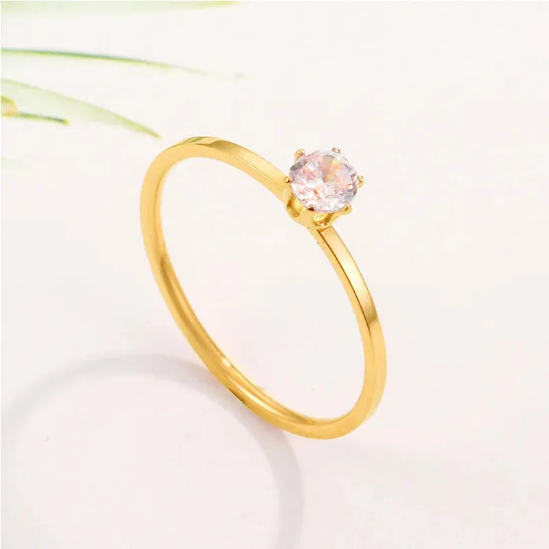 Solitaire Ring Stainless Steel