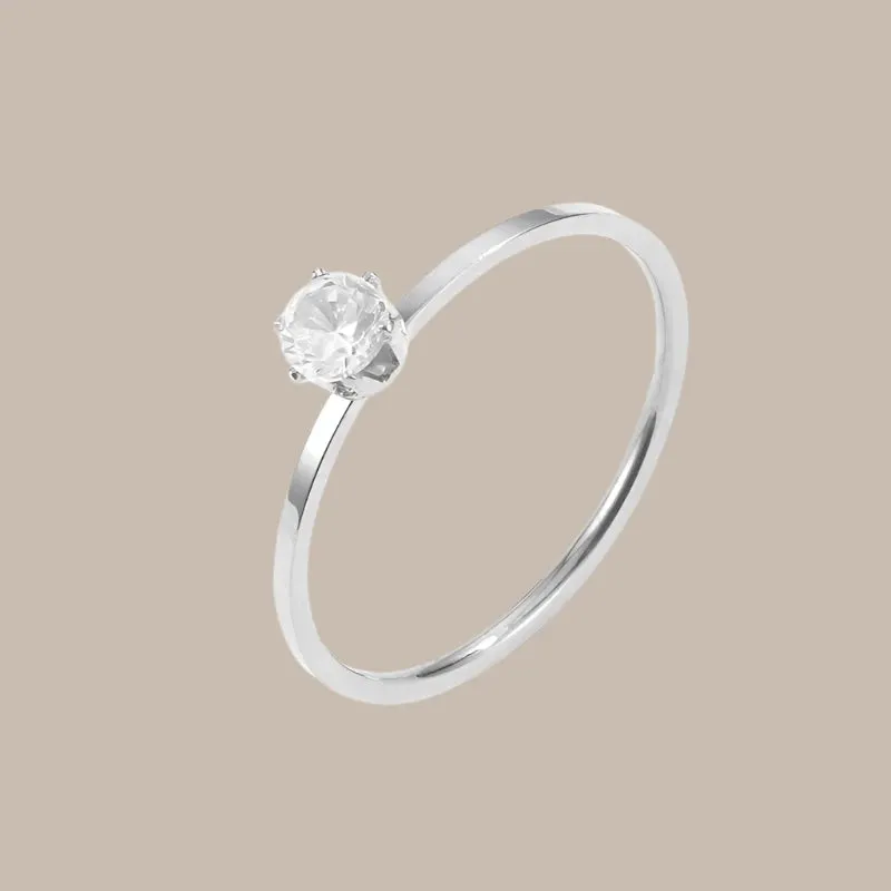 Solitaire Ring Stainless Steel