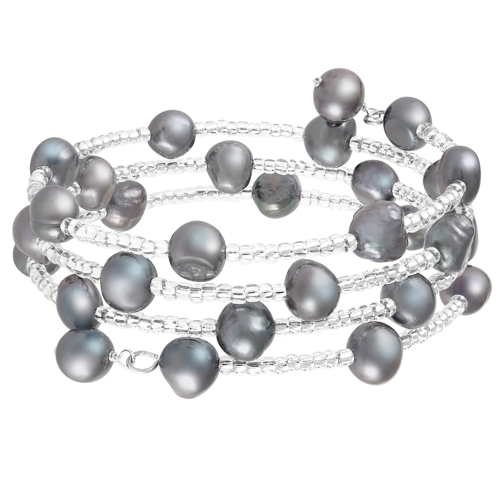 Splendid Pearls Coil Triple Row Pearl Bracelet