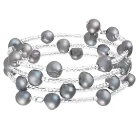 Splendid Pearls Coil Triple Row Pearl Bracelet