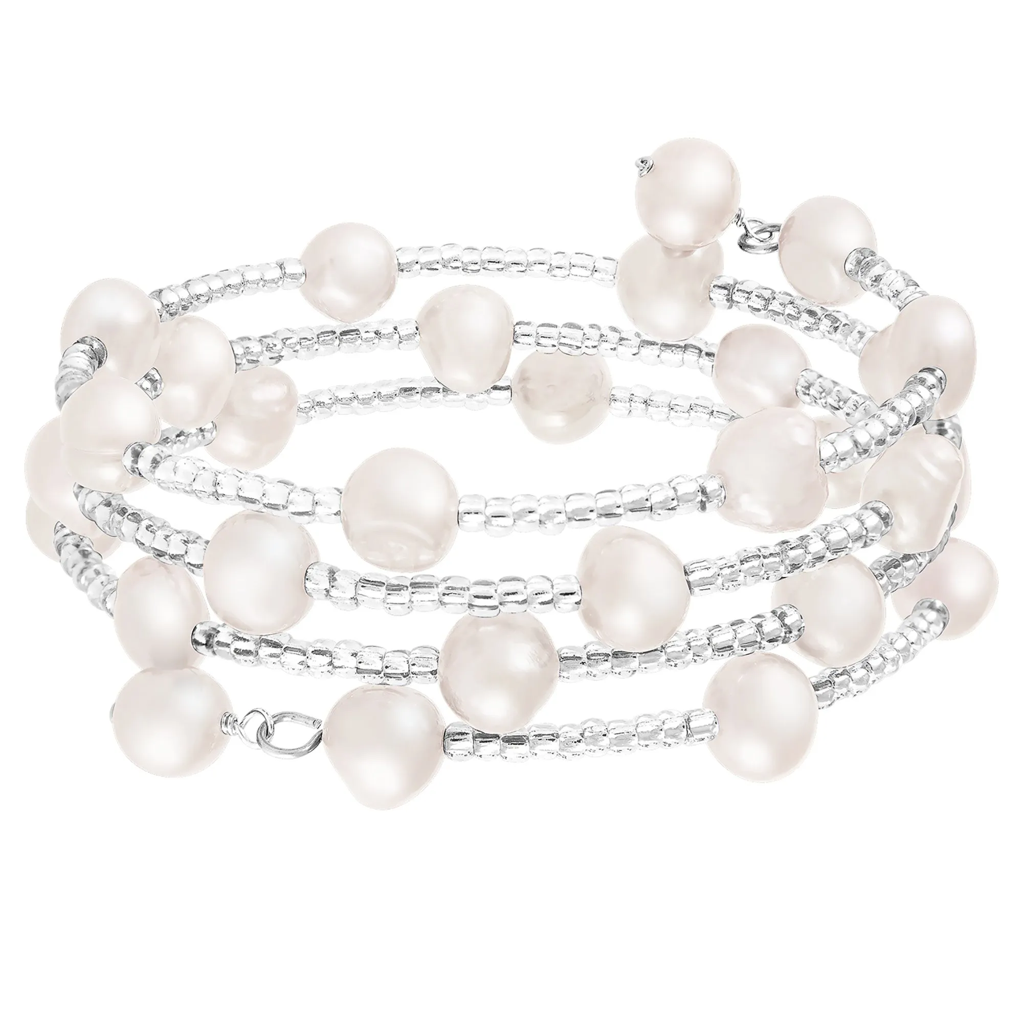 Splendid Pearls Coil Triple Row Pearl Bracelet