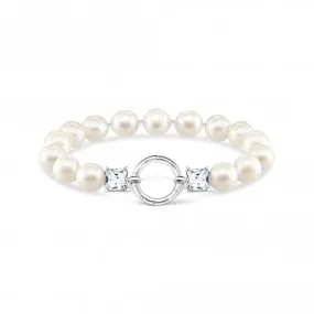 Sterling Silver Pearl Zirconia White Bracelet A2072-167-14