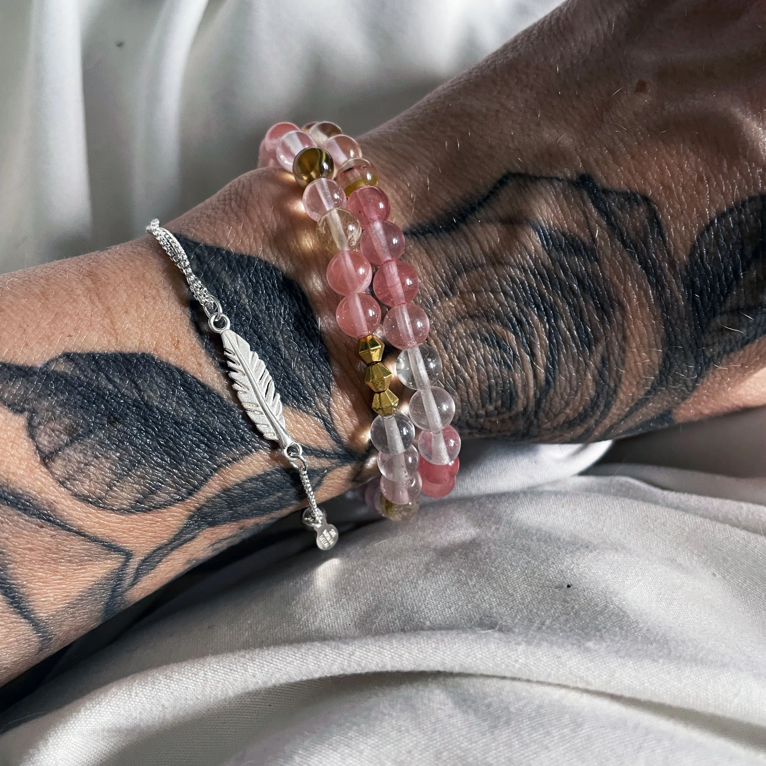 Strawberry Quartz Wrap Bracelet