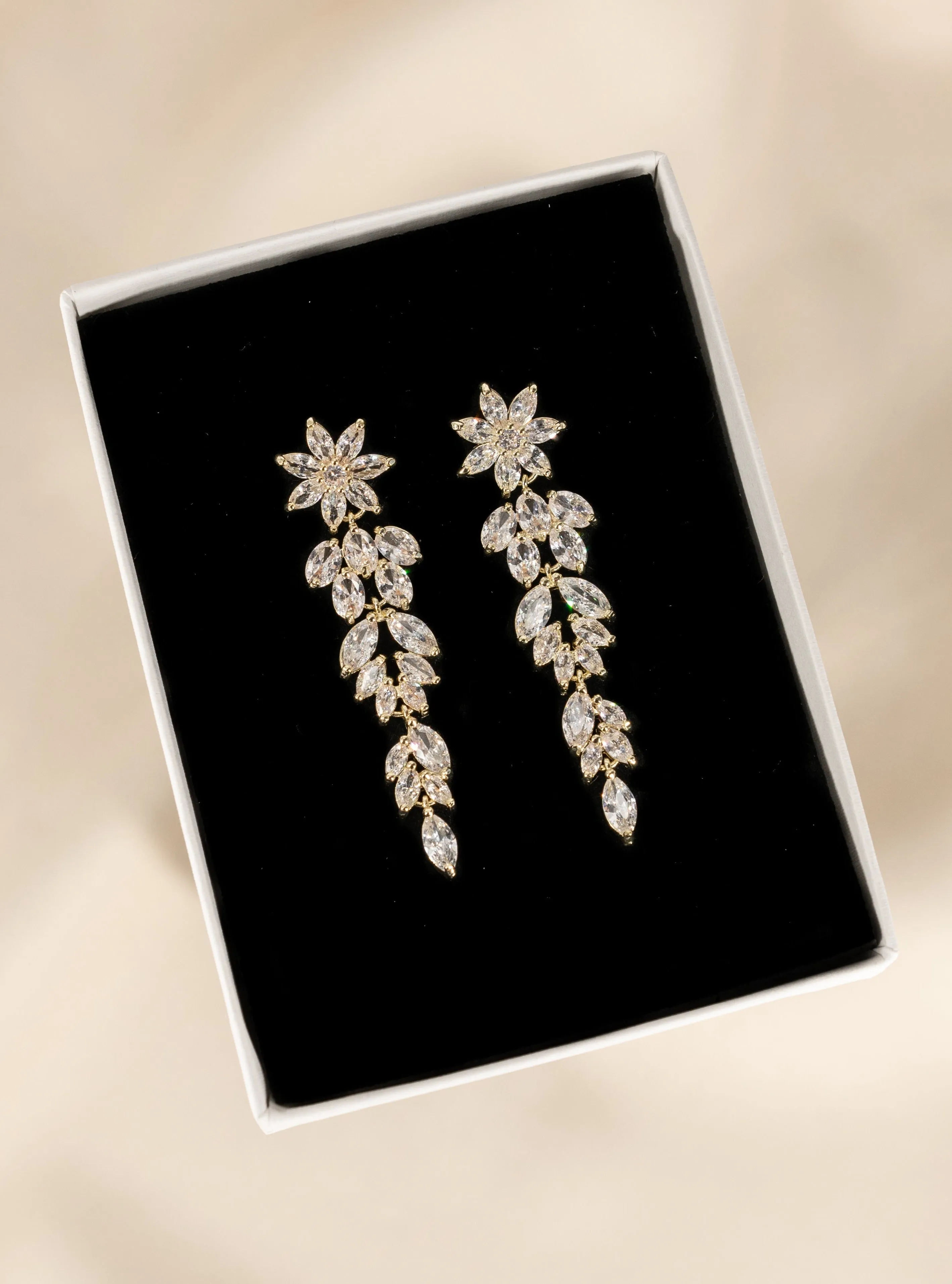 Tasha Long CZ Earrings