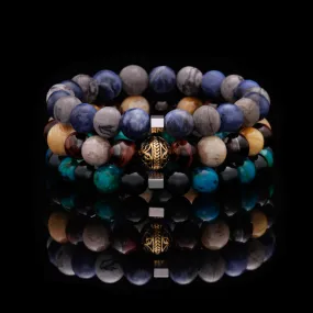 The Odin | Mens Stainless Steel Bracelets with Tiger Eye Turquoise Stone