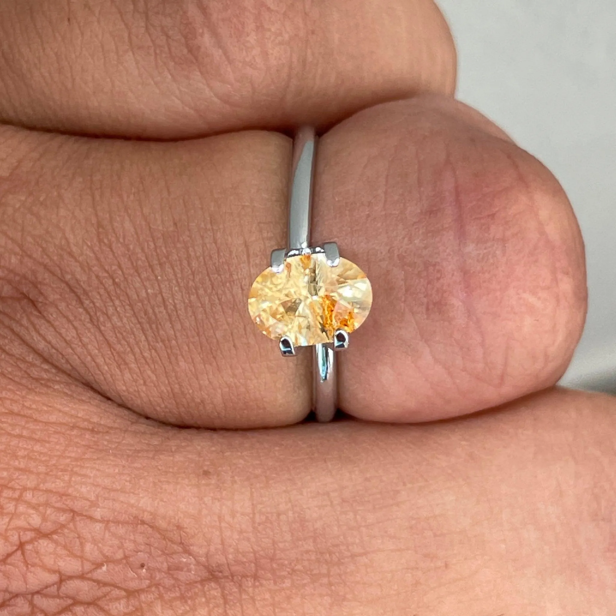 This 1.17 carat yellow Sapphire is well cut to bring out the best colour and lustre, and has a perfect colour blend.