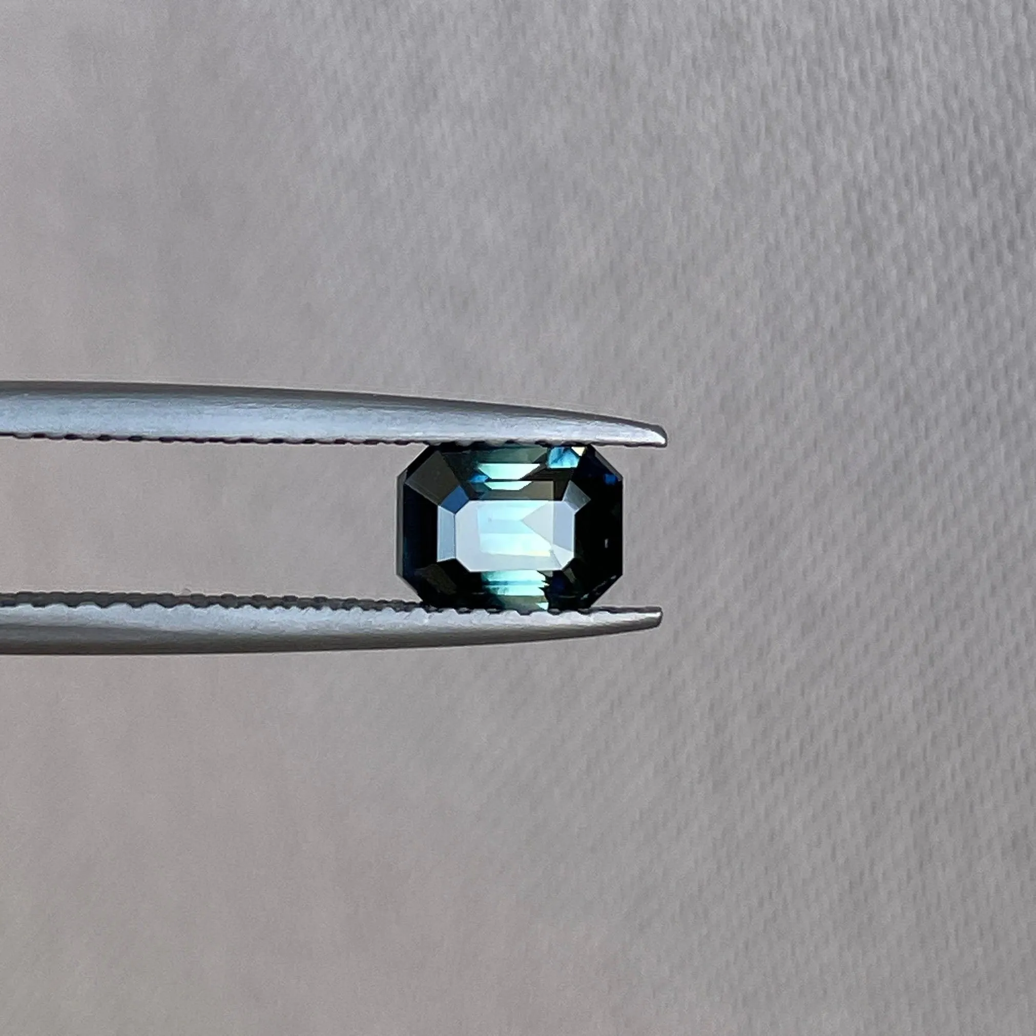 This 1.20 crt Teal Sapphire is well cut to bring out the best colour and lustre, and has a perfect colour blend