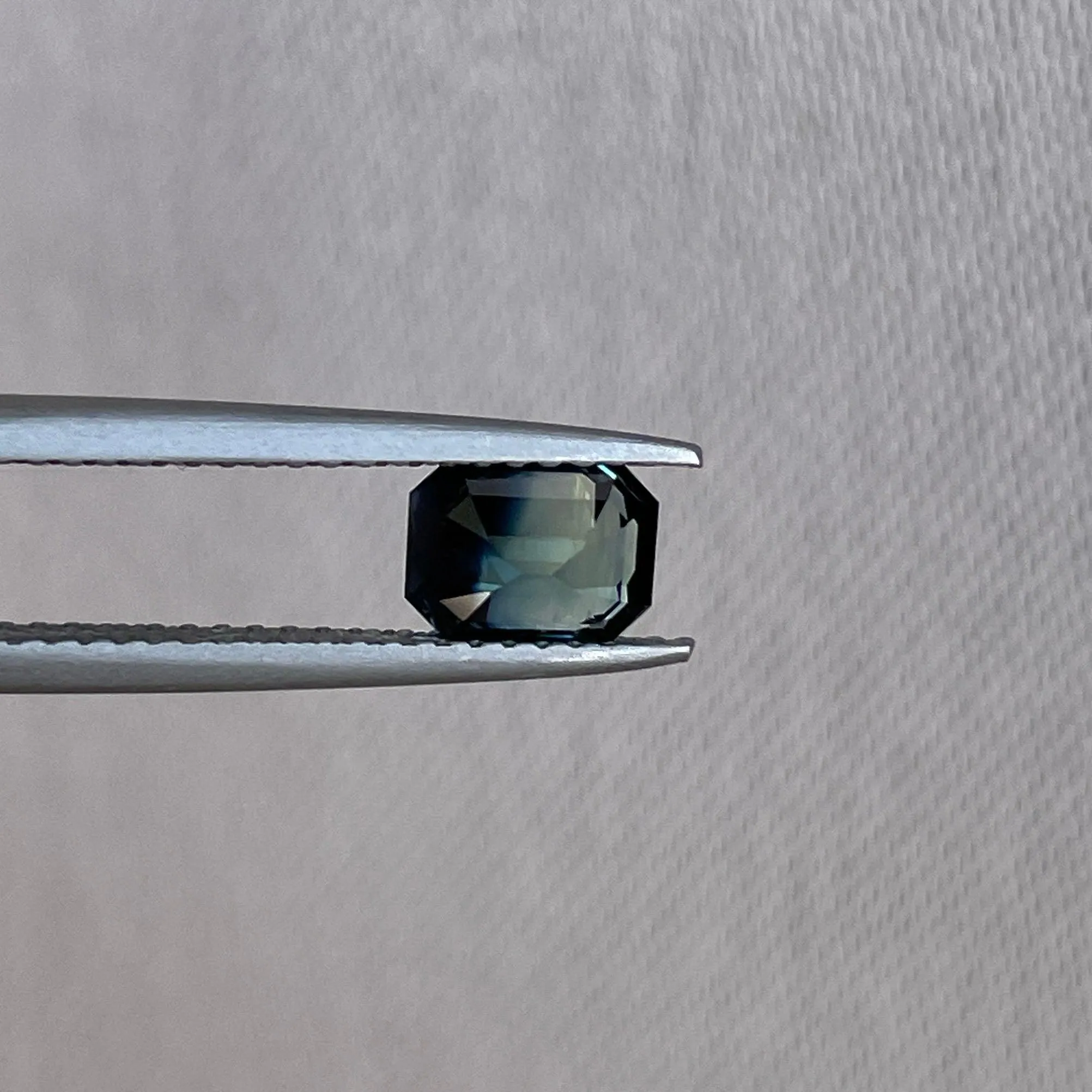 This 1.20 crt Teal Sapphire is well cut to bring out the best colour and lustre, and has a perfect colour blend