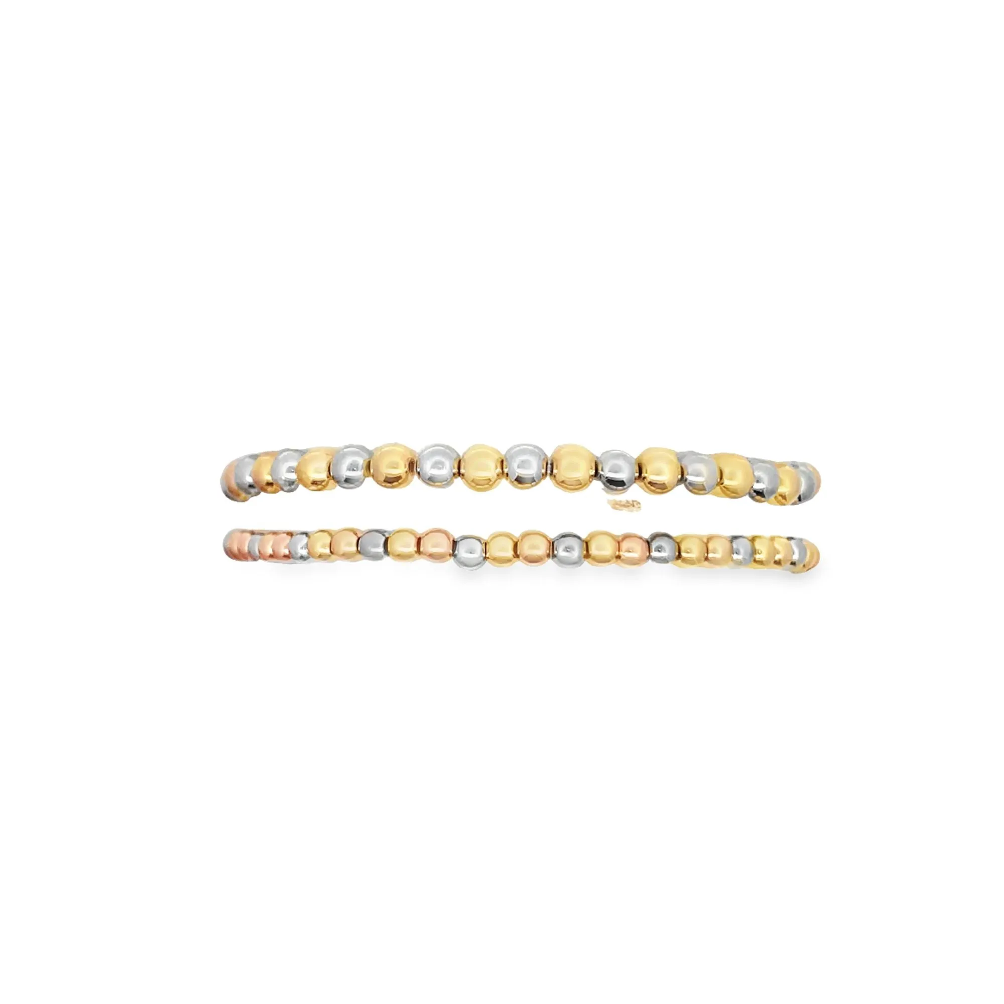 Three Toned Gold, Rose Gold, Silver Bead Bracelet | Gold Filled Beaded Bracelet (I51-53)