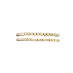 Three Toned Gold, Rose Gold, Silver Bead Bracelet | Gold Filled Beaded Bracelet (I51-53)