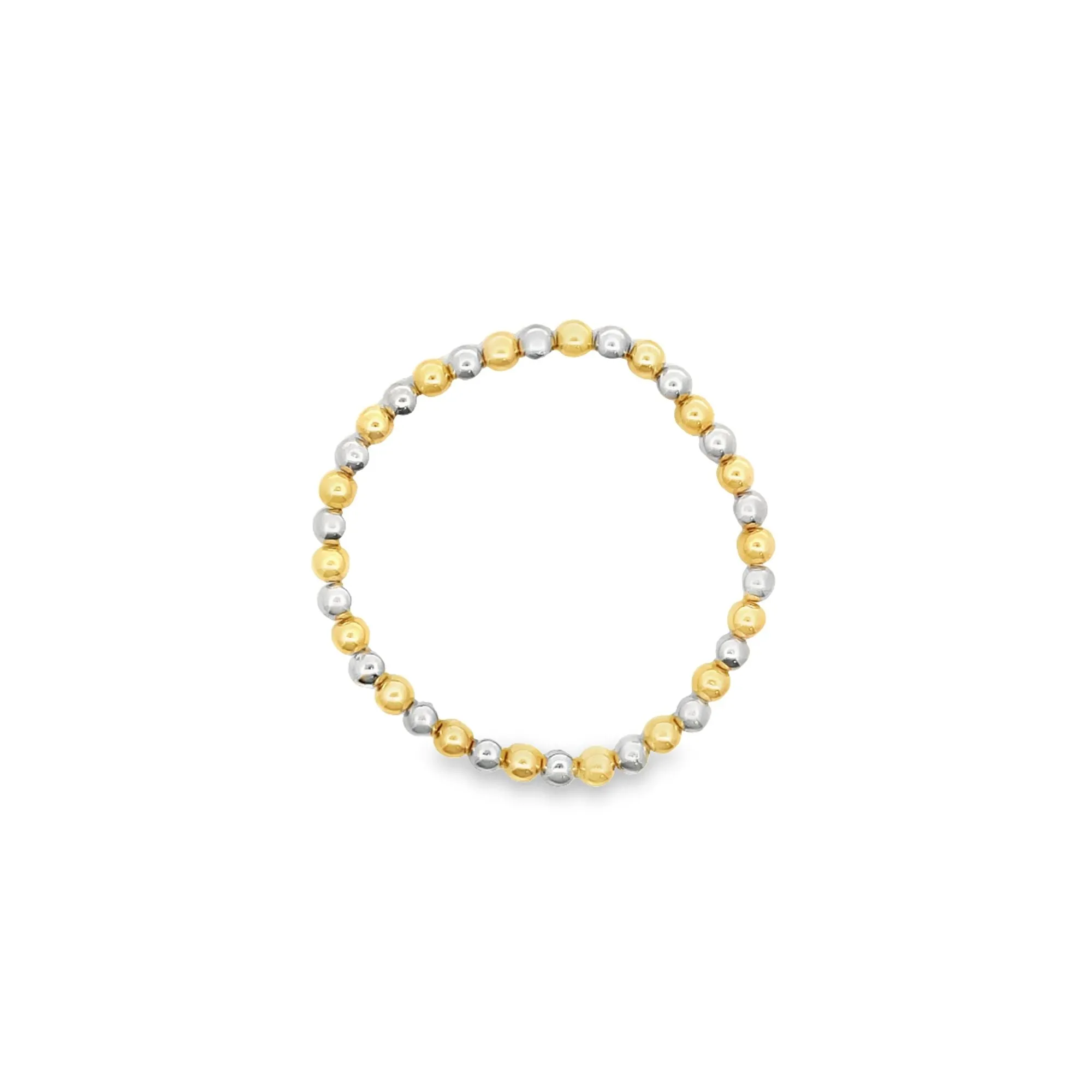 Three Toned Gold, Rose Gold, Silver Bead Bracelet | Gold Filled Beaded Bracelet (I51-53)