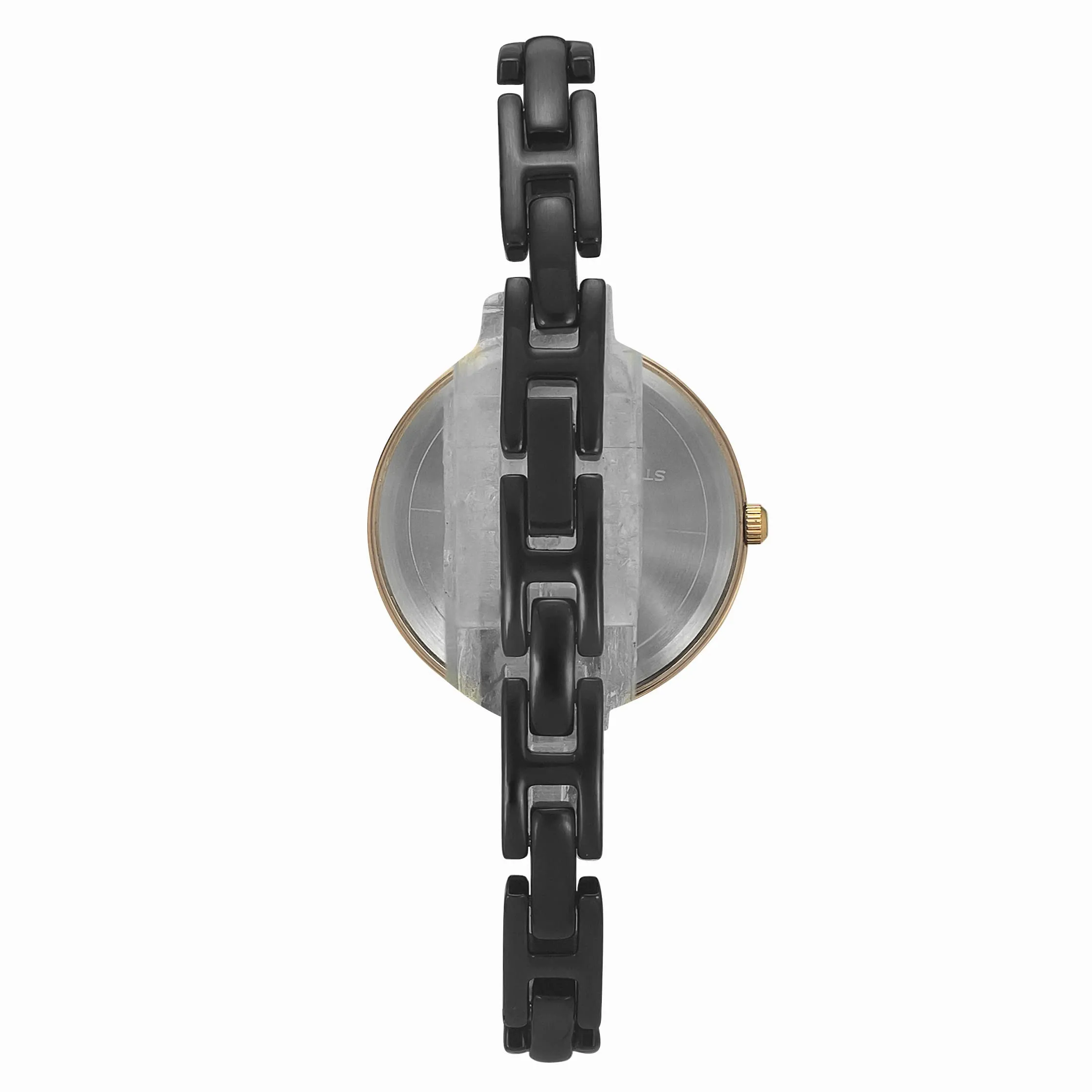 TIMEX Unisex Brass Analog Black Dial Watch-Twel12818, Band Color-Black