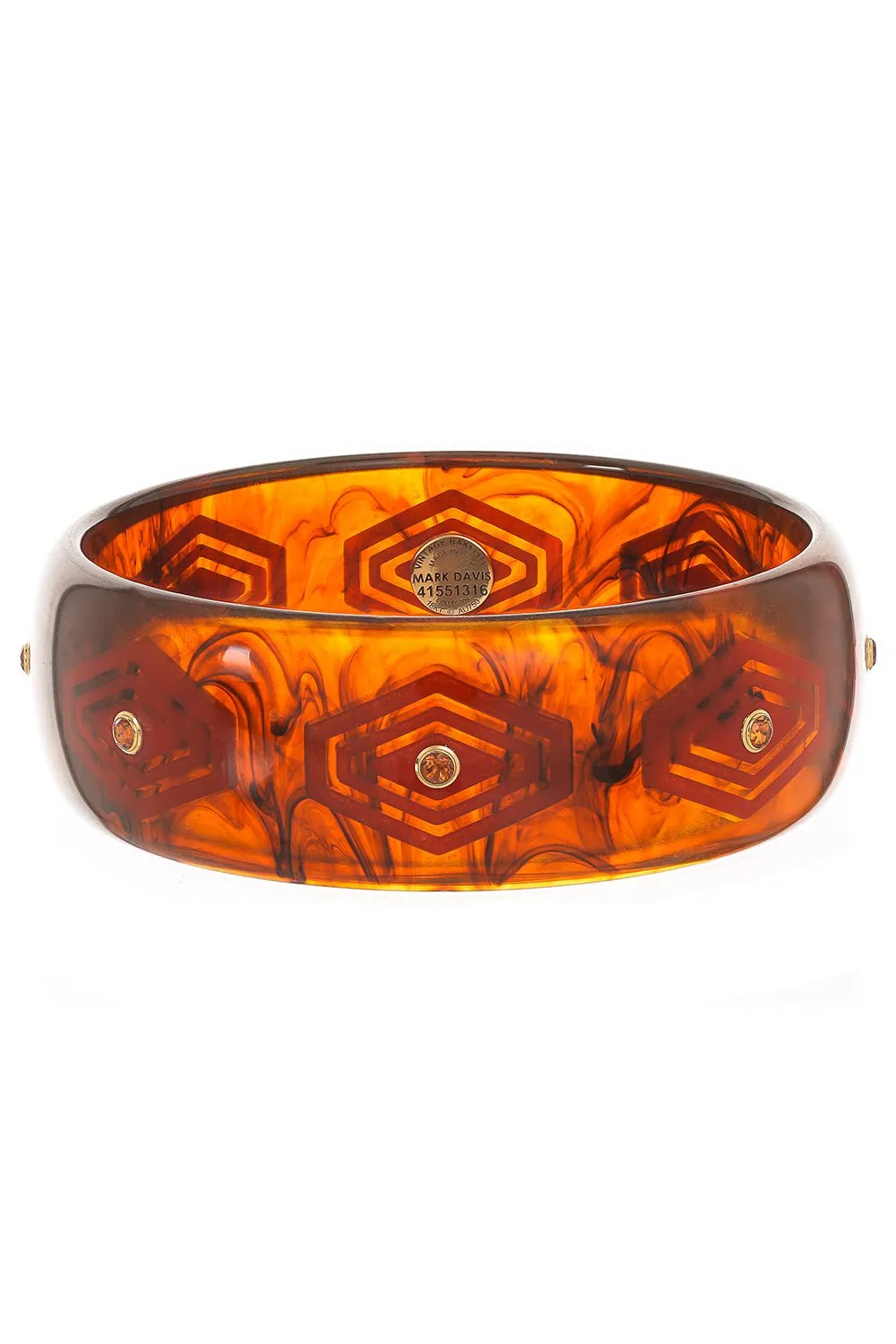 Tortoise Citrine Red Bakelite Bangle