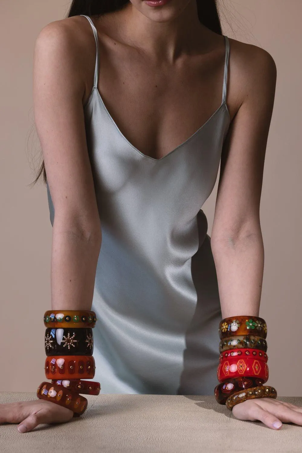 Tortoise Citrine Red Bakelite Bangle