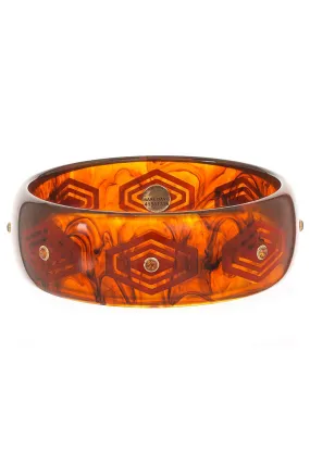 Tortoise Citrine Red Bakelite Bangle