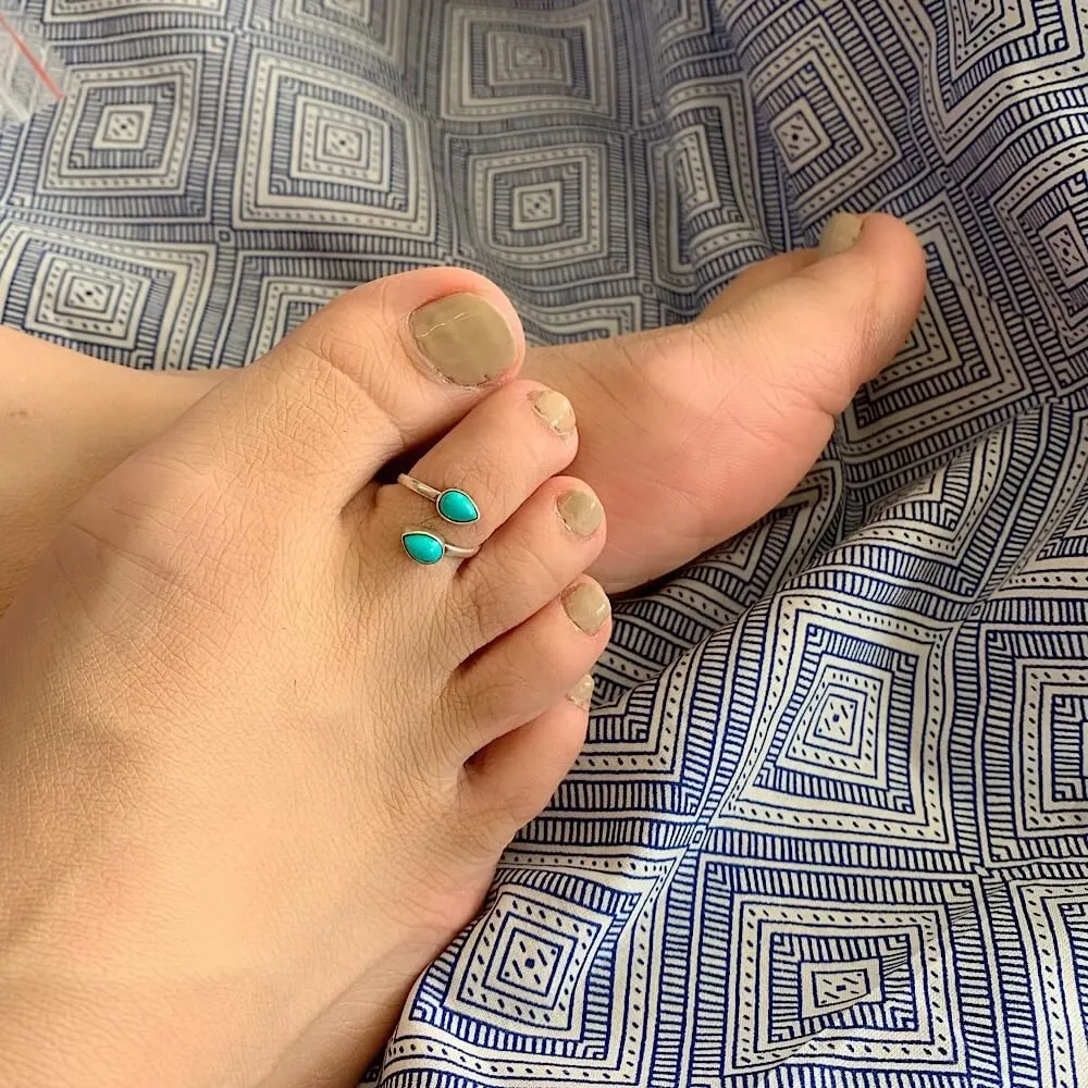 Turq Bud Toe Ring (Single)