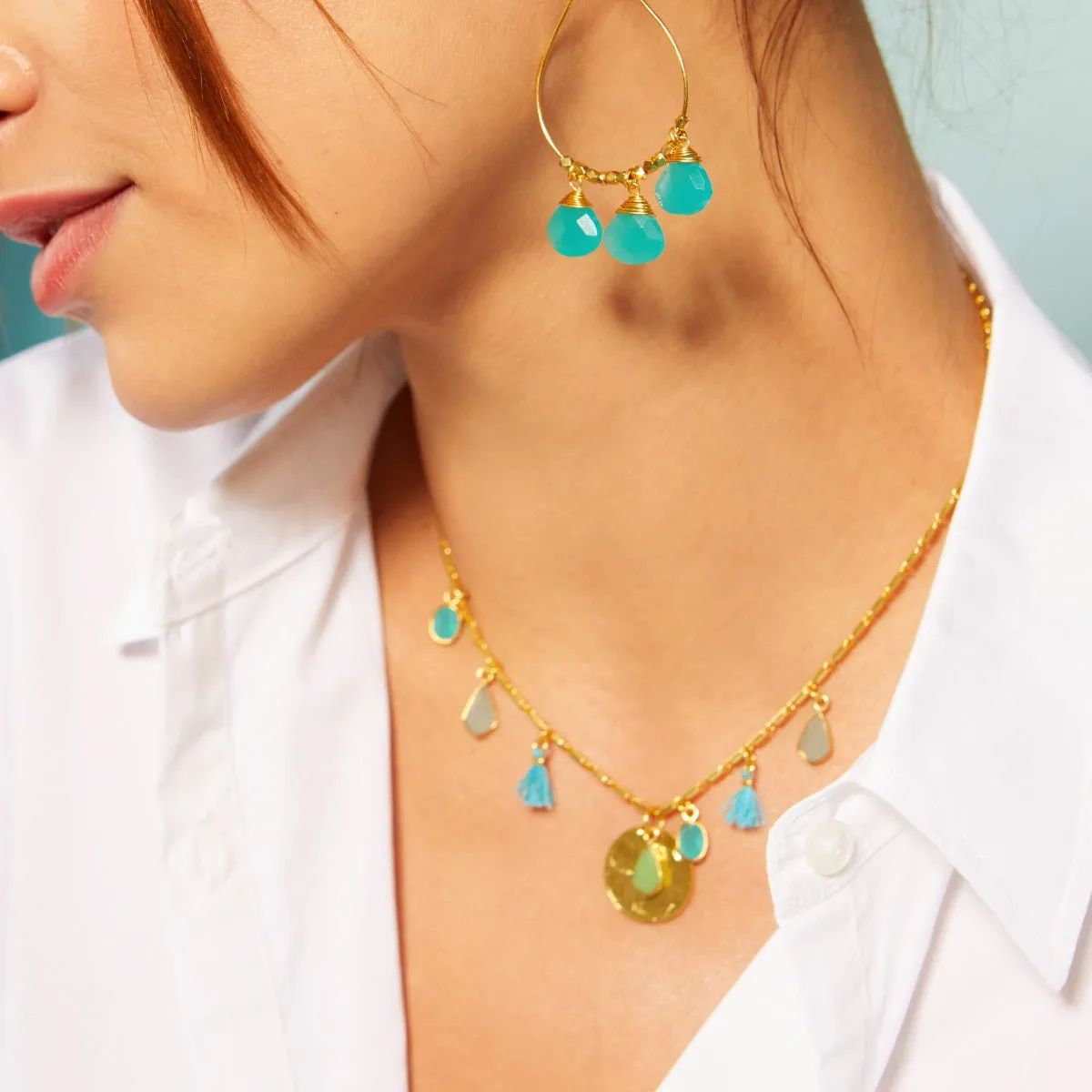 Valentina Turquoise Charm Necklace