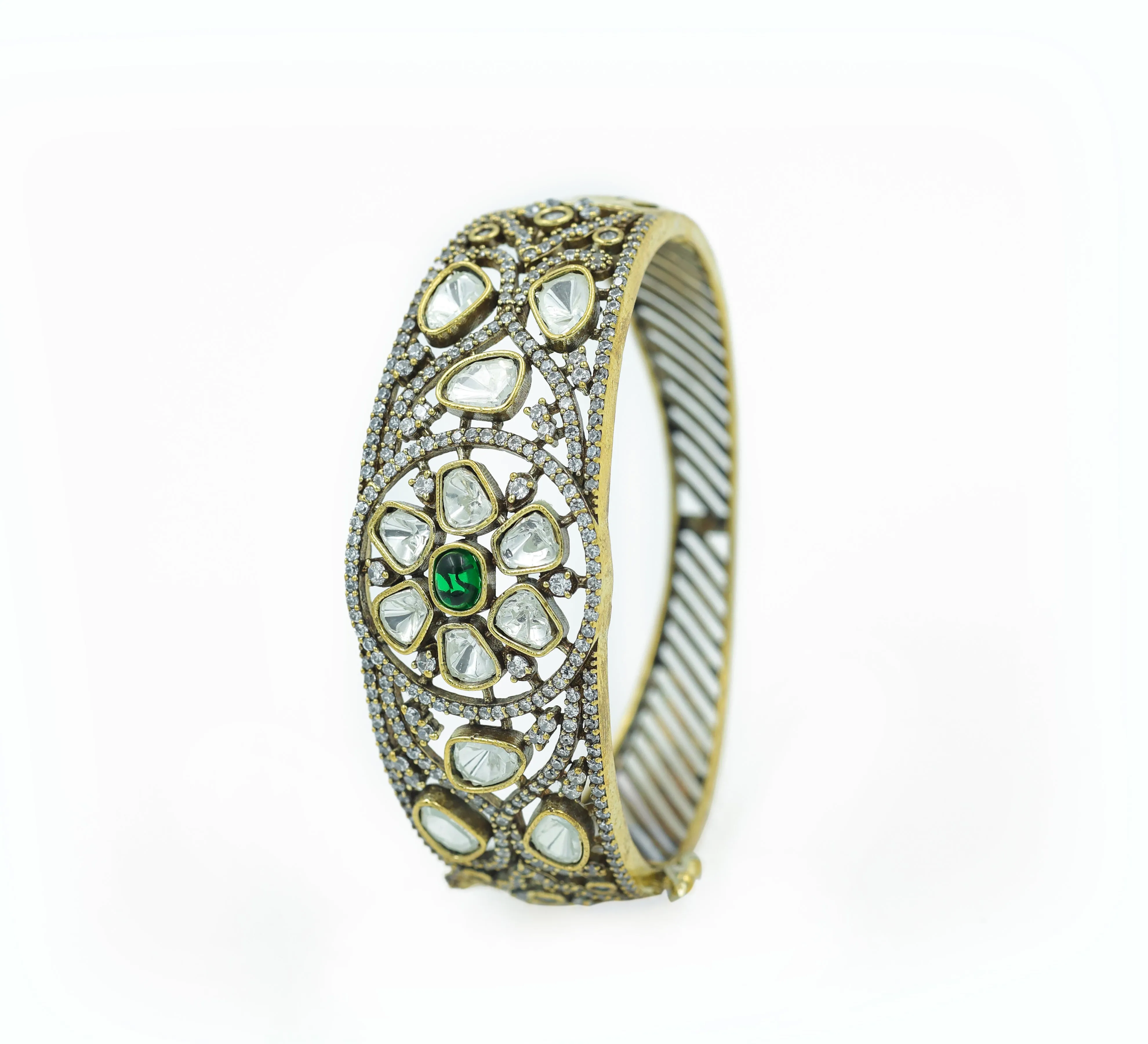 Victorian Style Kundan and Polki Bracelet for Women