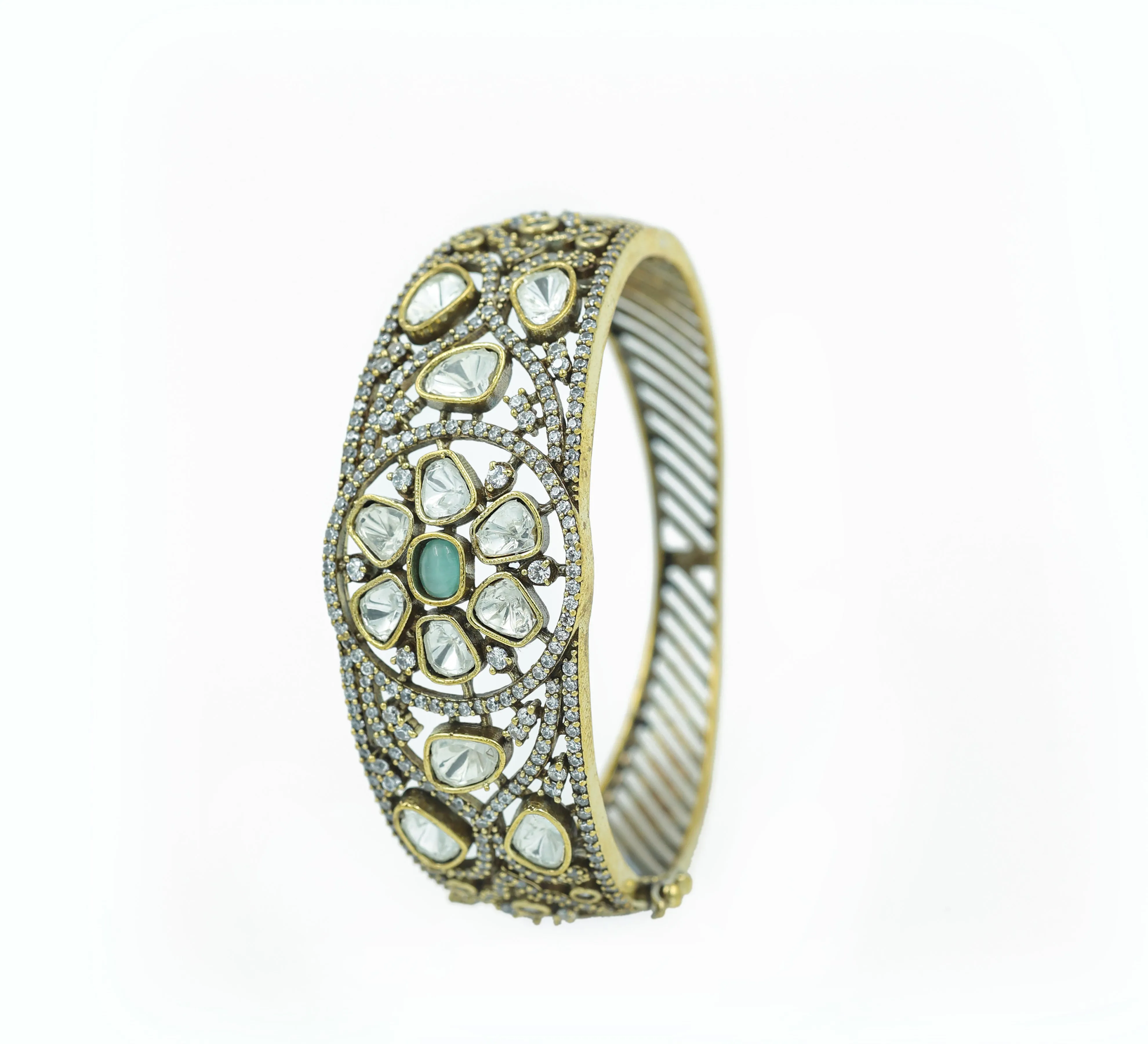 Victorian Style Kundan and Polki Bracelet for Women